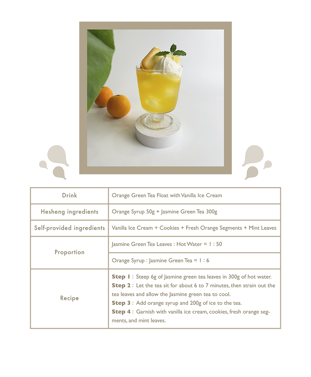 Orange Green Tea Float With Vanilla Ice Cream1