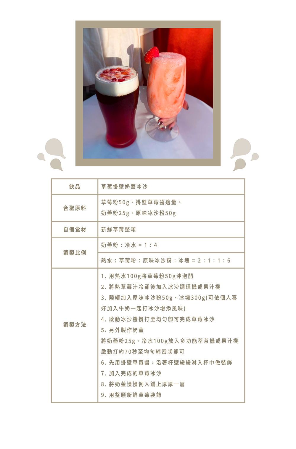 Strawberry Drizzle Milk Foam Smoothie1
